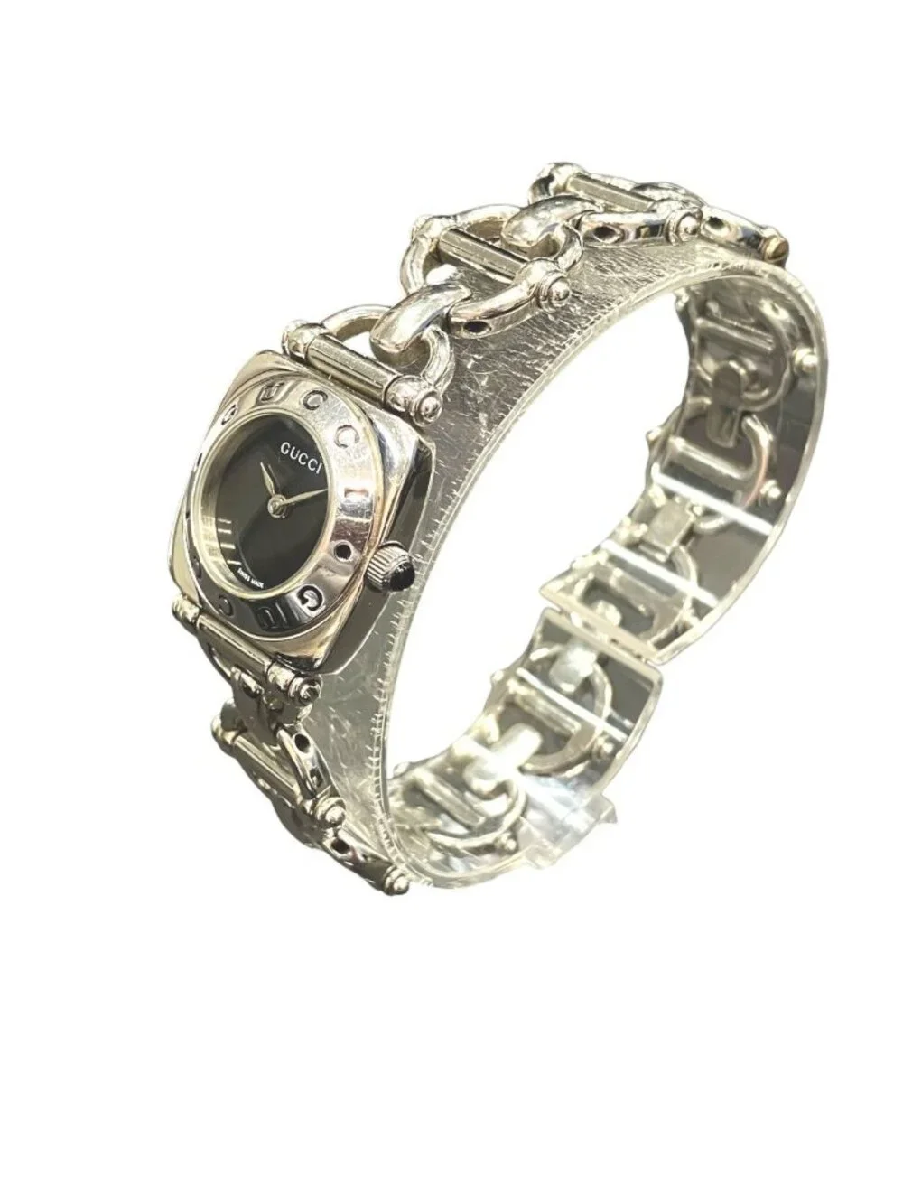 Gucci Horsebit Watch SS Quartz Black Dial